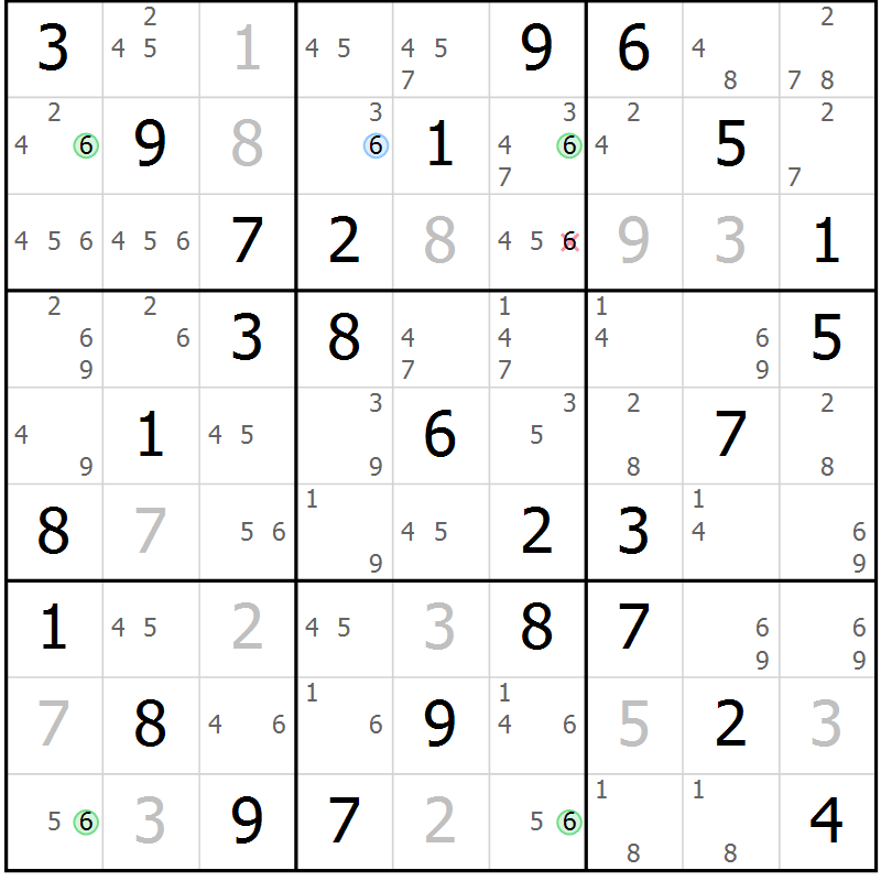 Position des candidats pour la solution de la Gr 12 page 15 du magazine de sudoku Maestro n° 099