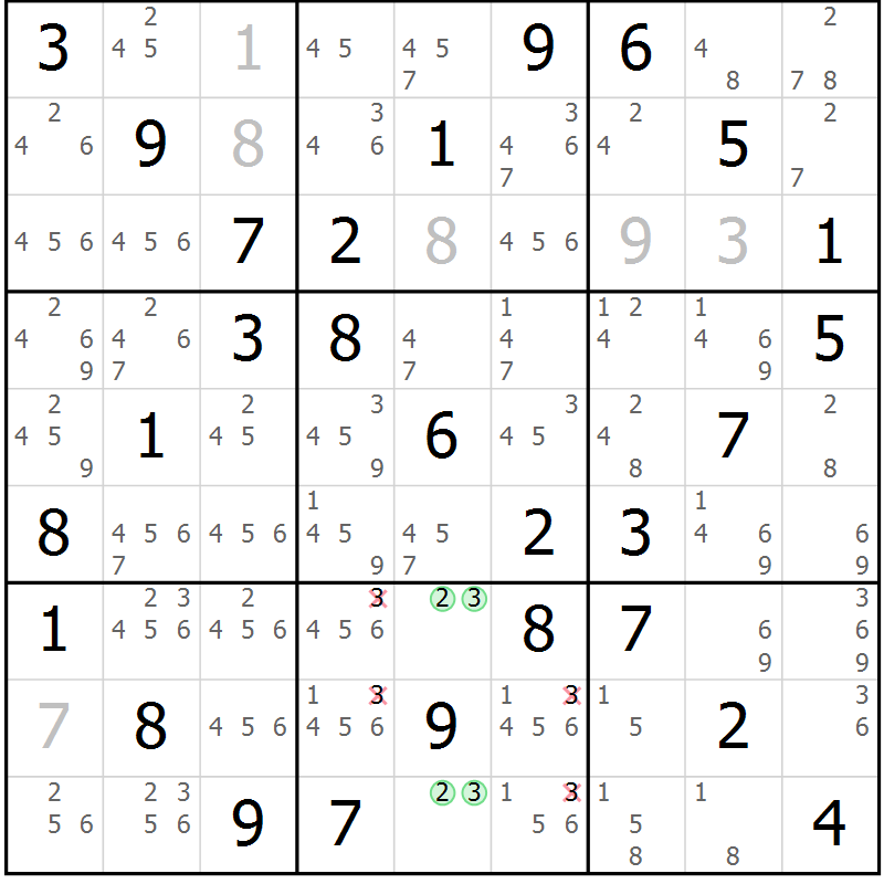 Position des candidats pour la solution de la Gr 12 page 15 du magazine de sudoku Maestro n° 099