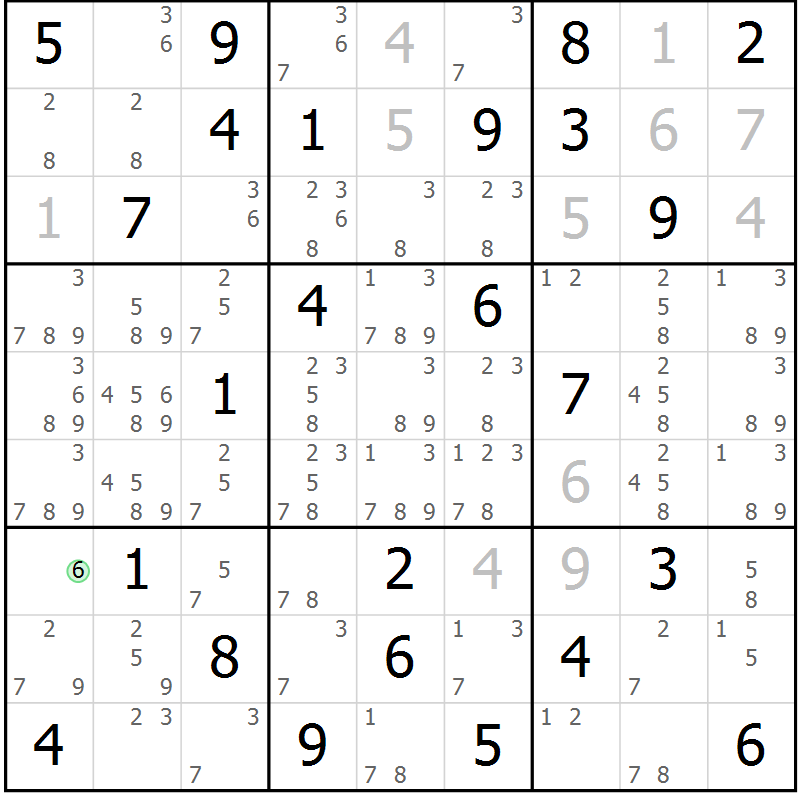 Position des candidats pour la solution de la Gr 23 page 26 du magazine de sudoku Maestro n° 099