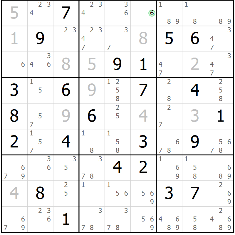 Position des candidats pour la solution de la Gr 26 page 29 du magazine de sudoku Maestro n° 099