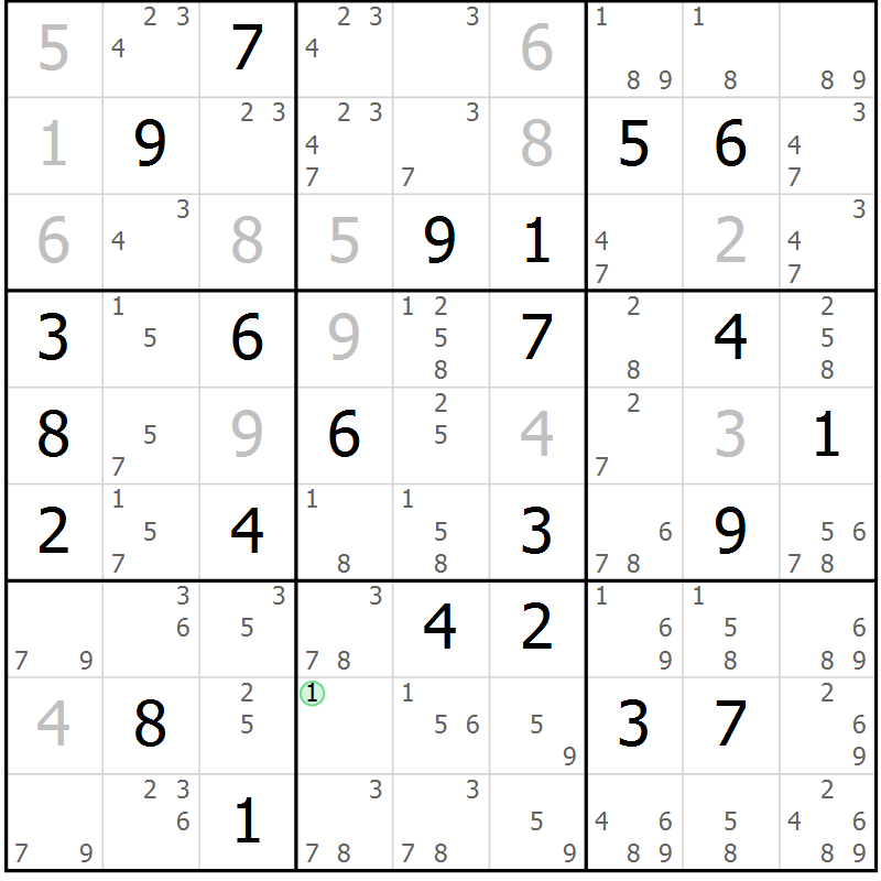 Position des candidats pour la solution de la Gr 26 page 29 du magazine de sudoku Maestro n° 099