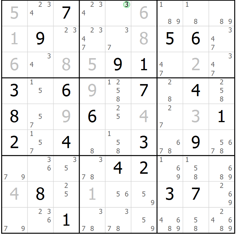 Position des candidats pour la solution de la Gr 26 page 29 du magazine de sudoku Maestro n° 099