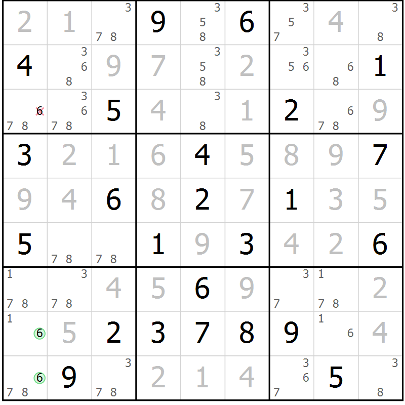 Position des candidats pour la solution de la Gr 30 page 33 du magazine de sudoku Maestro n° 099