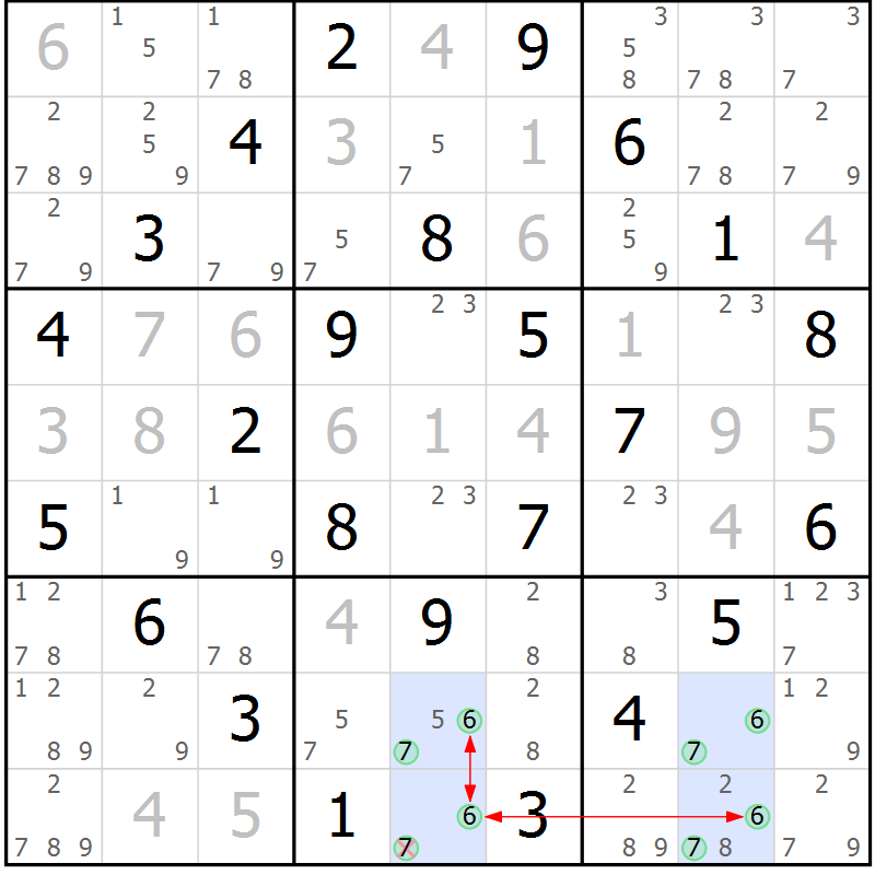 Position des candidats pour la solution de la Gr 31 page 34 du magazine de sudoku Maestro n° 099