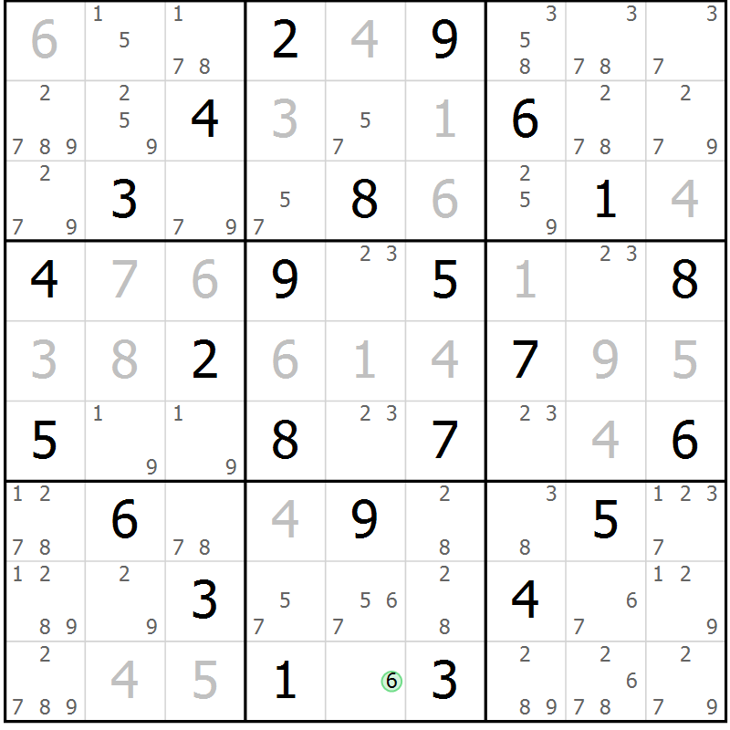 Position des candidats pour la solution de la Gr 31 page 34 du magazine de sudoku Maestro n° 099