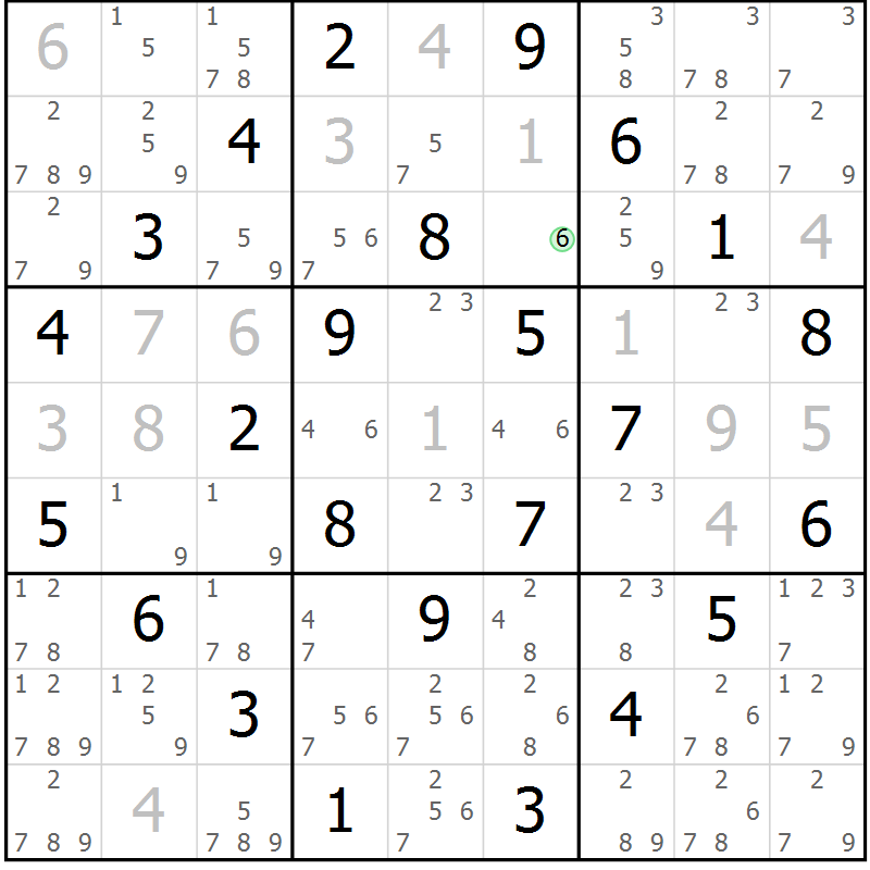 Position des candidats pour la solution de la Gr 31 page 34 du magazine de sudoku Maestro n° 099