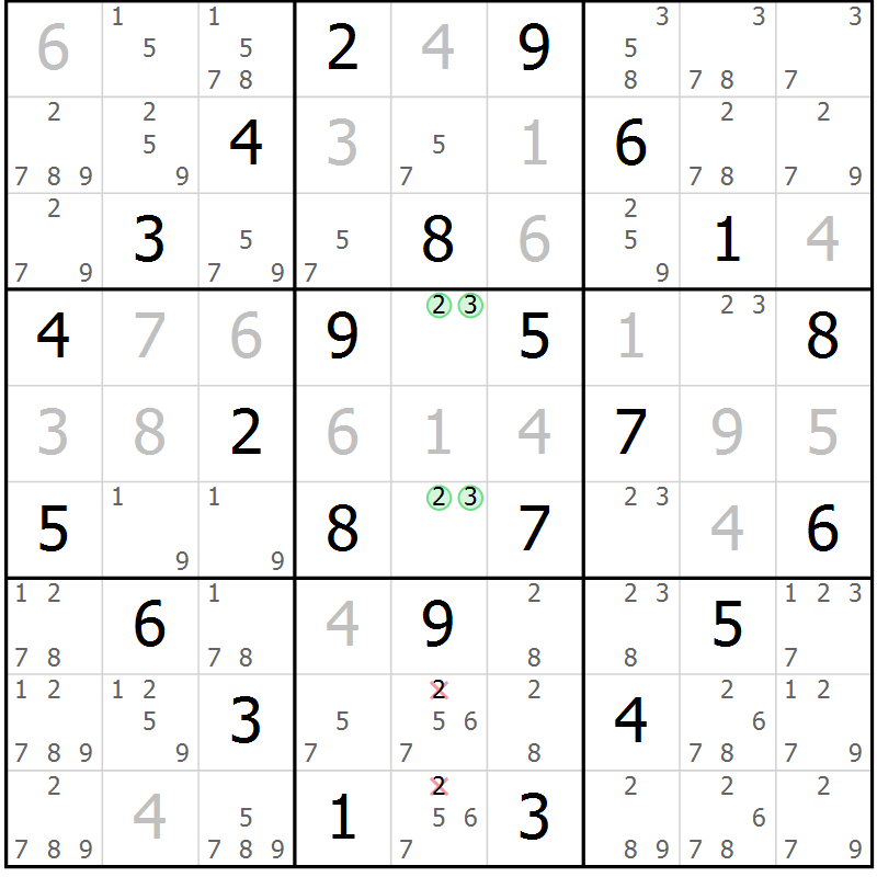 Position des candidats pour la solution de la Gr 31 page 34 du magazine de sudoku Maestro n° 099