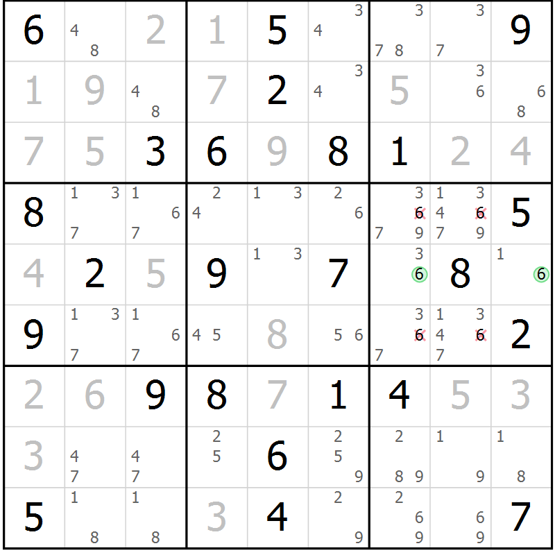 Position des candidats pour la solution de la Gr 34 page 37 du magazine de sudoku Maestro n° 099