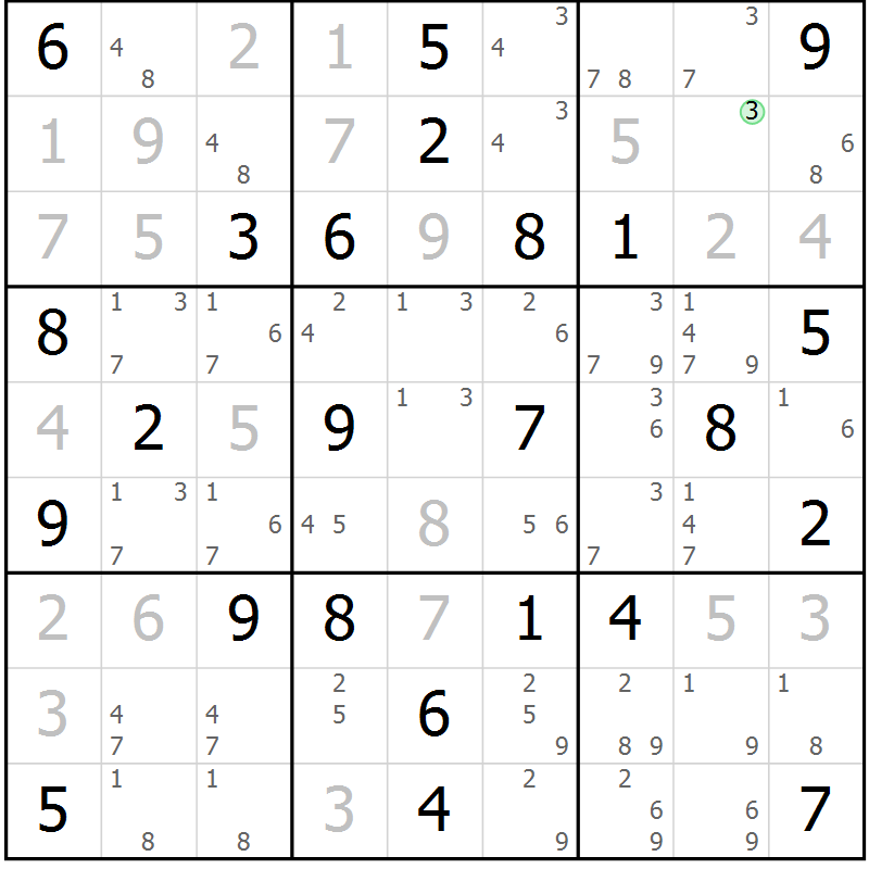 Position des candidats pour la solution de la Gr 34 page 37 du magazine de sudoku Maestro n° 099