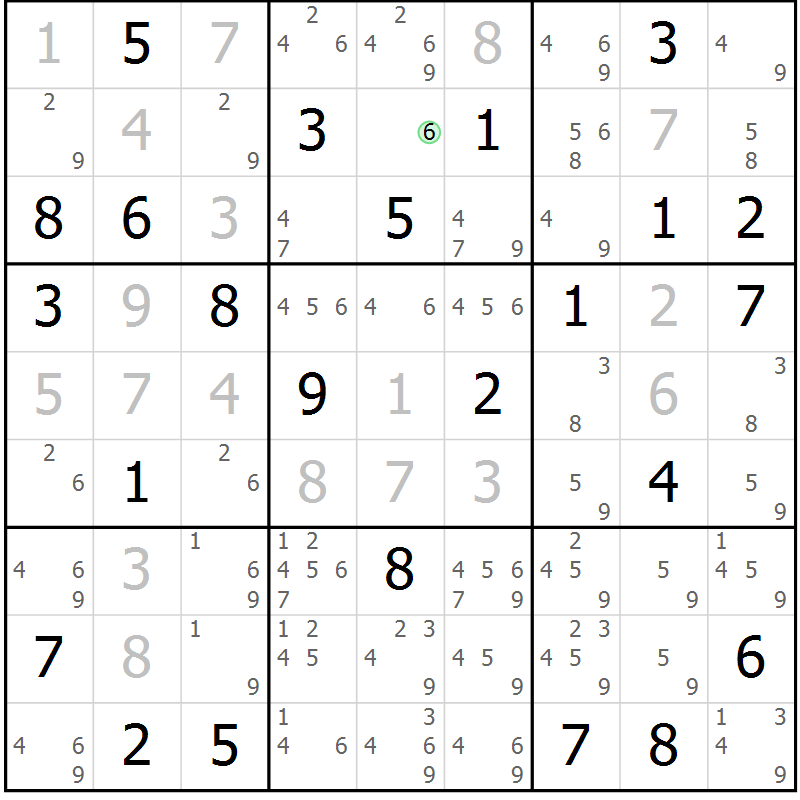 Position des candidats pour la solution de la Gr 35 page 38 du magazine de sudoku Maestro n° 099