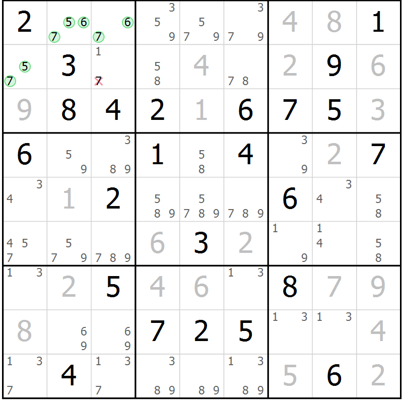 Position des candidats pour la solution de la Gr 37 page 40 du magazine de sudoku Maestro n° 099
