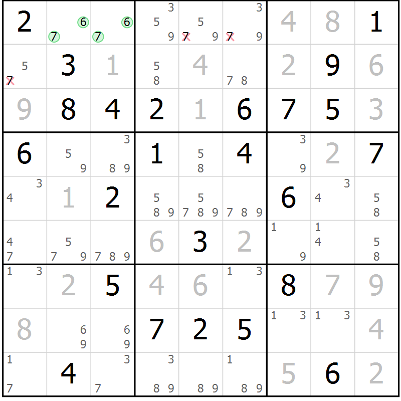 Position des candidats pour la solution de la Gr 37 page 40 du magazine de sudoku Maestro n° 099