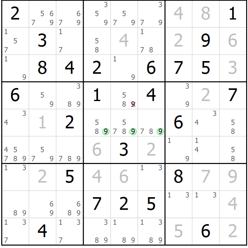 Position des candidats pour la solution de la Gr 37 page 40 du magazine de sudoku Maestro n° 099