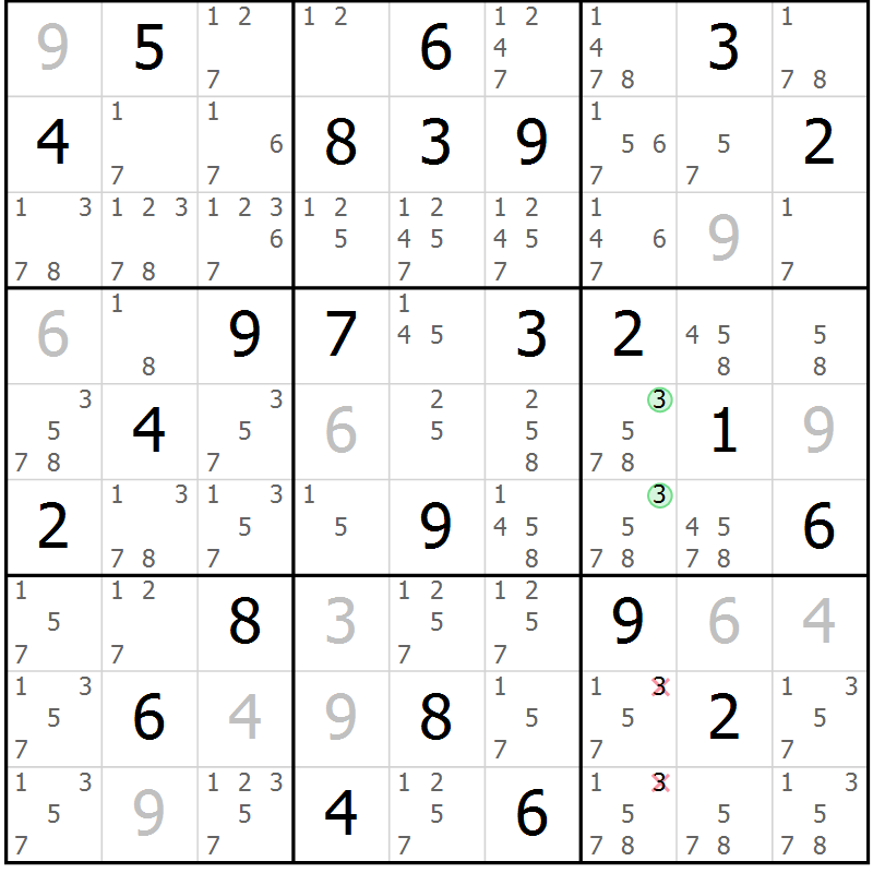 Position des candidats pour la solution de la Gr 38 page 41 du magazine de sudoku Maestro n° 099