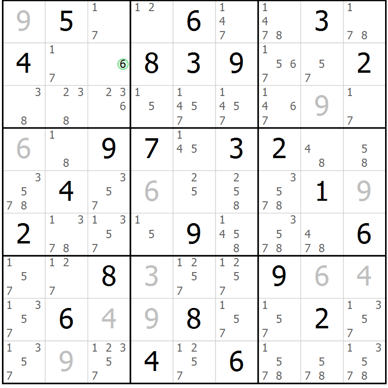 Position des candidats pour la solution de la Gr 38 page 41 du magazine de sudoku Maestro n° 099