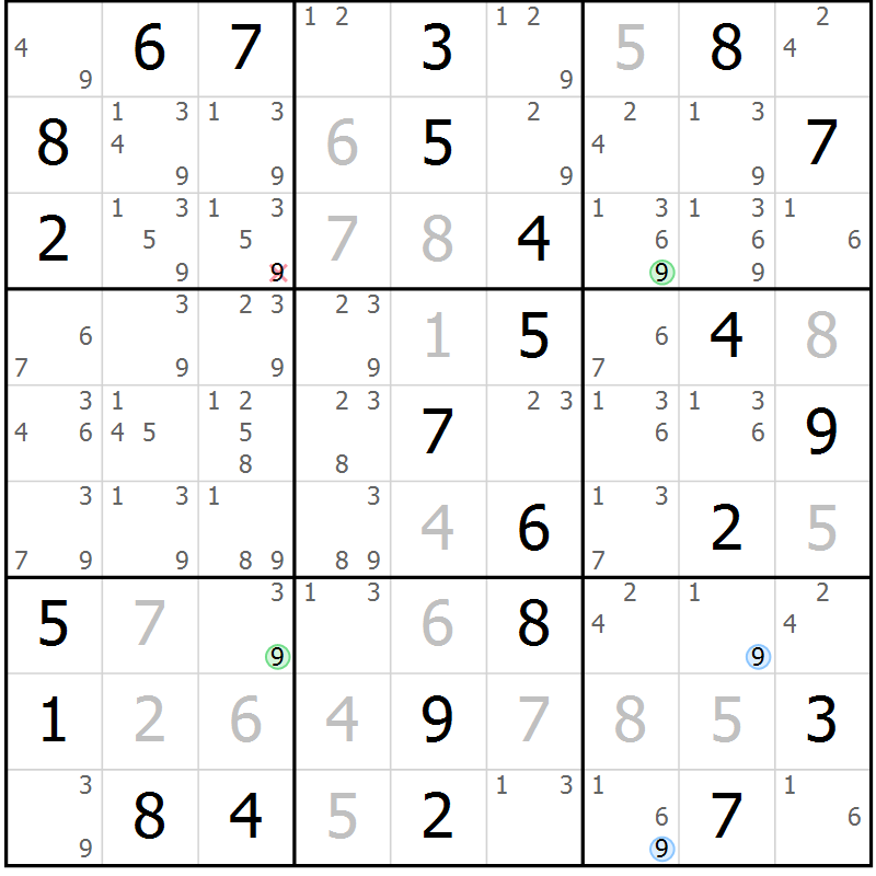 Position des candidats pour la solution de la Gr 41 page 44 du magazine de sudoku Maestro n° 099