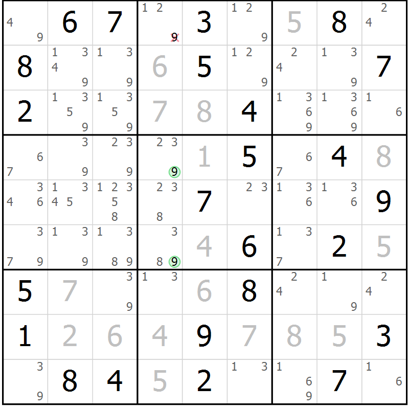 Position des candidats pour la solution de la Gr 41 page 44 du magazine de sudoku Maestro n° 099