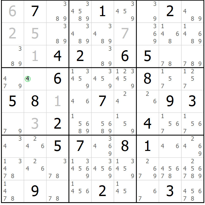 Position des candidats pour la solution de la Gr 44 page 47 du magazine de sudoku Maestro n° 099