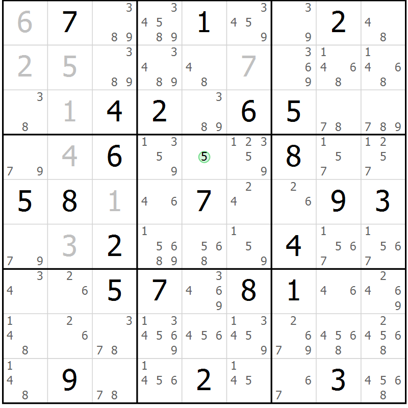 Position des candidats pour la solution de la Gr 44 page 47 du magazine de sudoku Maestro n° 099