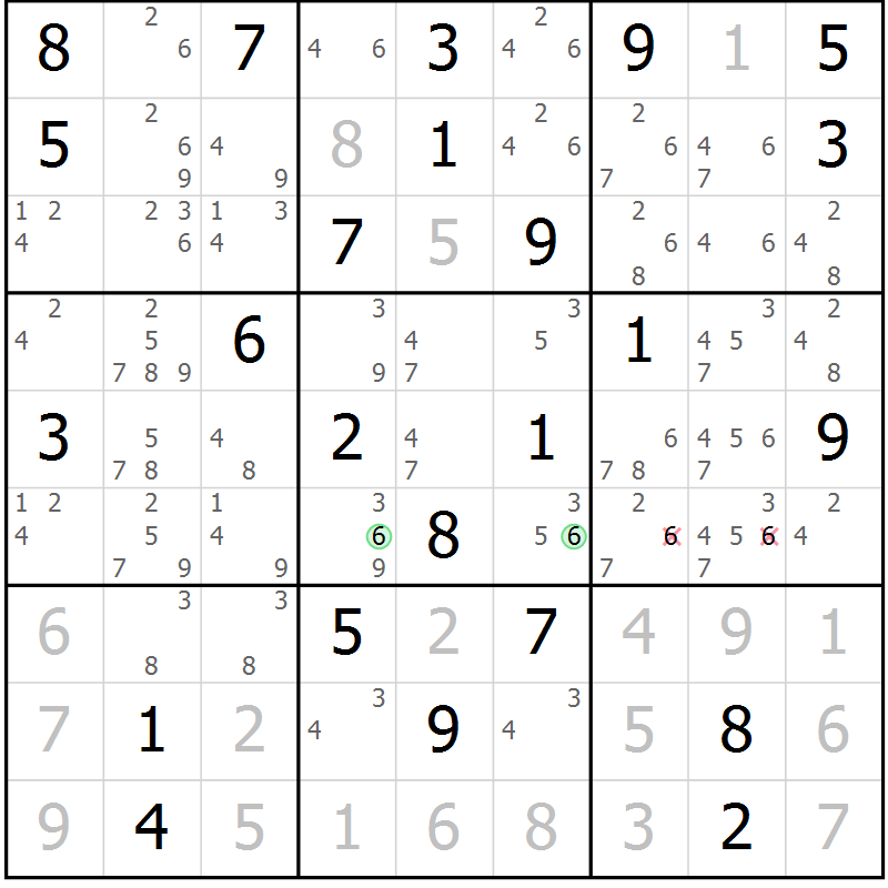 Position des candidats pour la solution de la Gr 45 page 48 du magazine de sudoku Maestro n° 099
