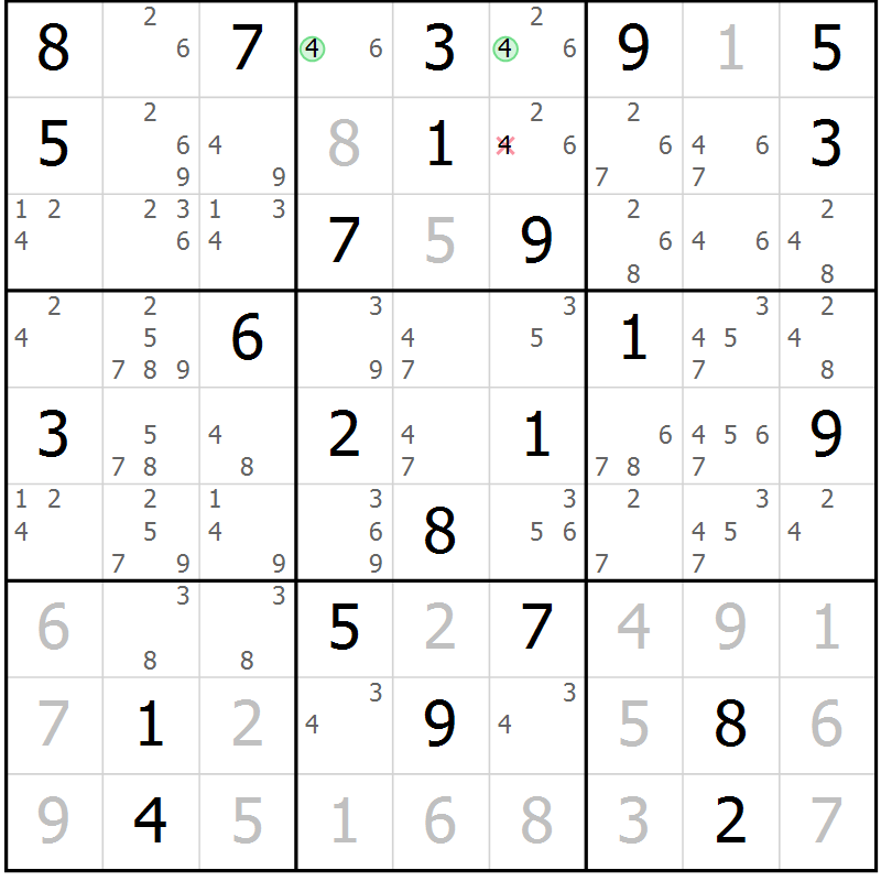 Position des candidats pour la solution de la Gr 45 page 48 du magazine de sudoku Maestro n° 099