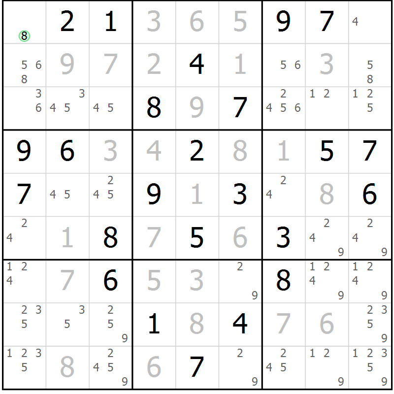 Position des candidats pour la solution de la Gr 46 page 49 du magazine de sudoku Maestro n° 099
