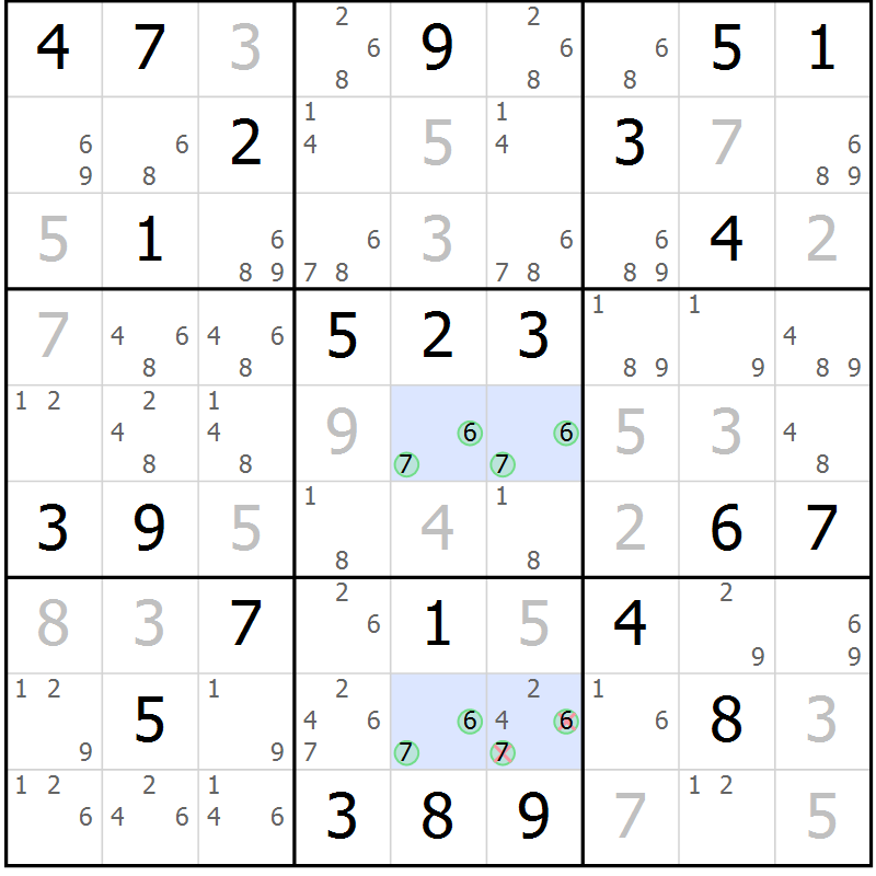 Position des candidats pour la solution de la Gr 52 page 55 du magazine de sudoku Maestro n° 099