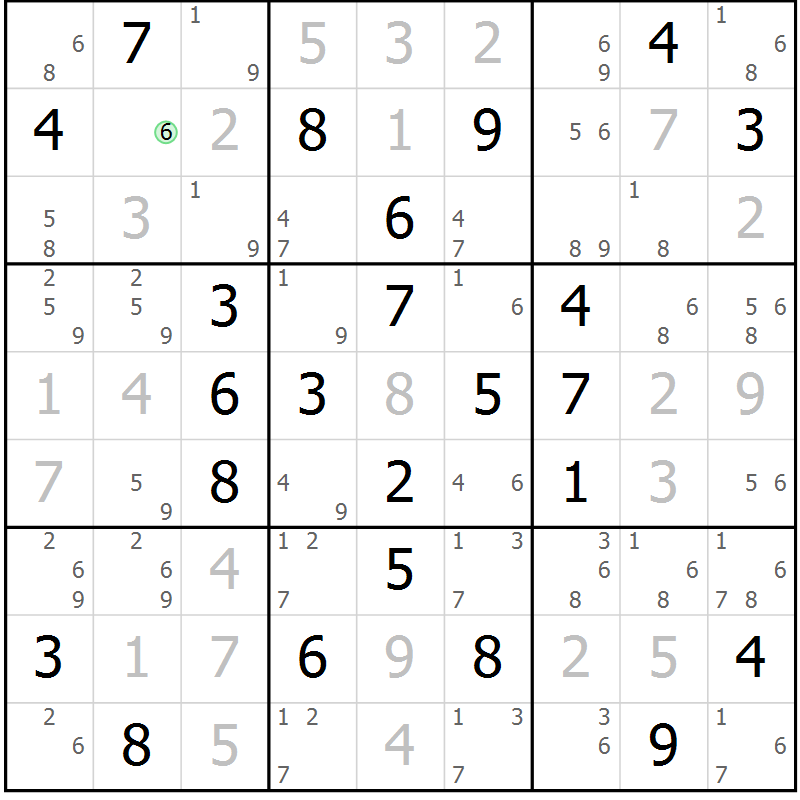 Position des candidats pour la solution de la Gr 63 page 66 du magazine de sudoku Maestro n° 099