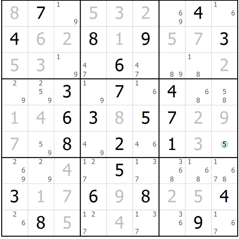 Position des candidats pour la solution de la Gr 63 page 66 du magazine de sudoku Maestro n° 099