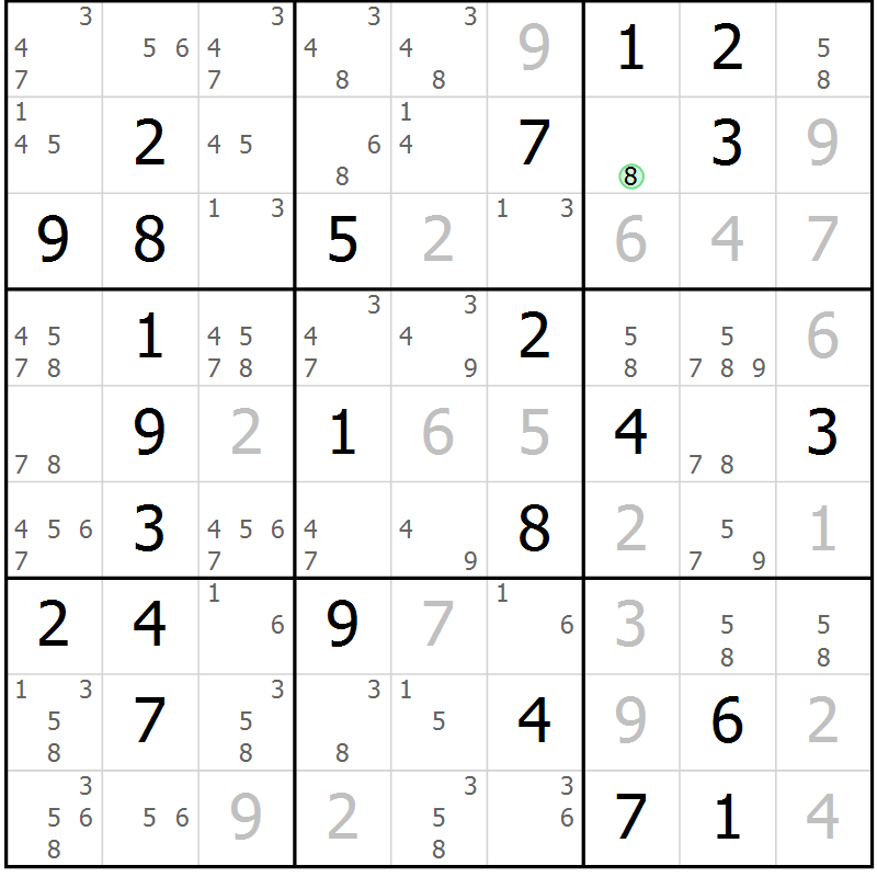 Position des candidats pour la solution de la Gr 66 page 69 du magazine de sudoku Maestro n° 099
