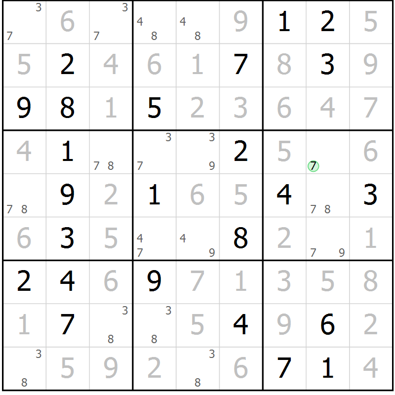 Position des candidats pour la solution de la Gr 66 page 69 du magazine de sudoku Maestro n° 099
