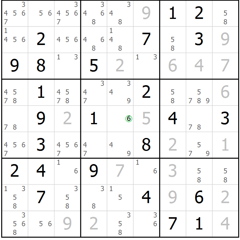 Position des candidats pour la solution de la Gr 66 page 69 du magazine de sudoku Maestro n° 099