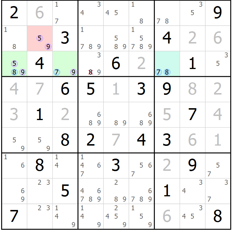 Position des candidats pour la solution de la Gr 73 page 76 du magazine de sudoku Maestro n° 099