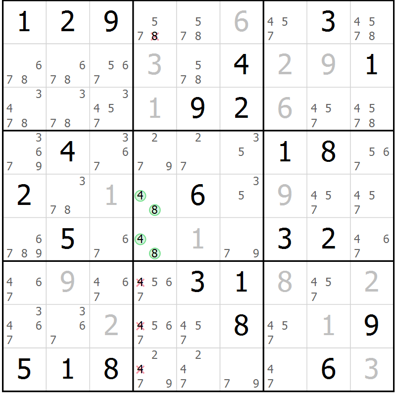 Position des candidats pour la solution de la Gr 76 page 79 du magazine de sudoku Maestro n° 099