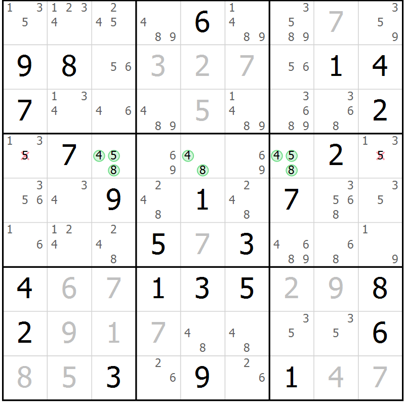 Position des candidats pour la solution de la Gr 26 page 29 du magazine de sudoku Maestro n° 100