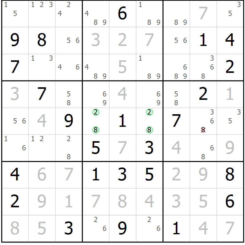 Position des candidats pour la solution de la Gr 26 page 29 du magazine de sudoku Maestro n° 100