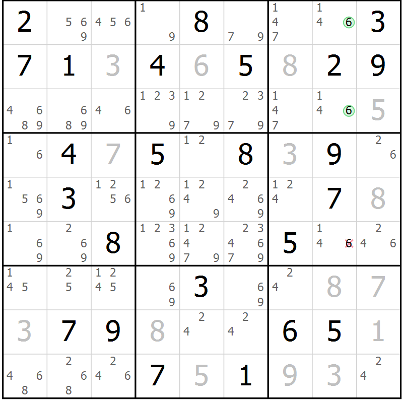 Position des candidats pour la solution de la Gr 31 page 34 du magazine de sudoku Maestro n° 100
