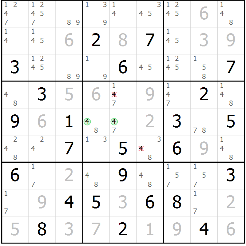Position des candidats pour la solution de la Gr 37 page 40 du magazine de sudoku Maestro n° 100