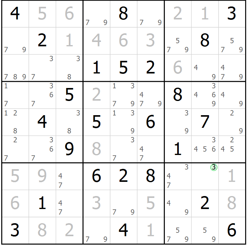 Position des candidats pour la solution de la Gr 41 page 44 du magazine de sudoku Maestro n° 100