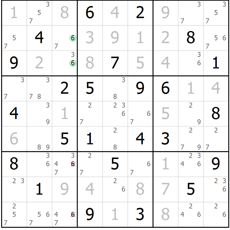 Position des candidats pour la solution de la Gr 59 page 62 du magazine de sudoku Maestro n° 100
