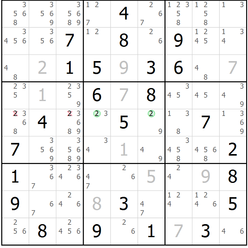 Position des candidats pour la solution de la Gr 66 page 69 du magazine de sudoku Maestro n° 100