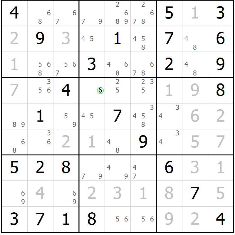 Position des candidats pour la solution de la Gr 83 page 86 du magazine de sudoku Maestro n° 100