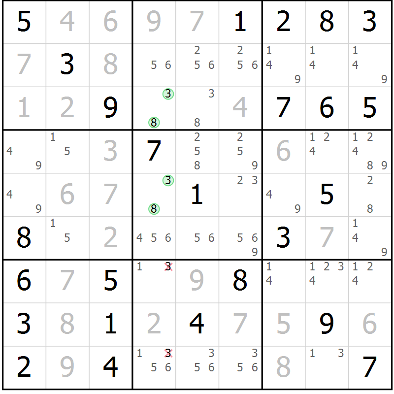 Position des candidats pour la solution de la Gr 12 page 15 du magazine de sudoku Maestro n° 101