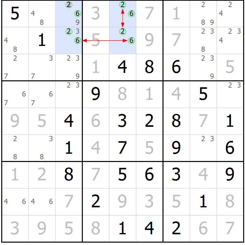 Position des candidats pour la solution de la Gr 13 page 16 du magazine de sudoku Maestro n° 101