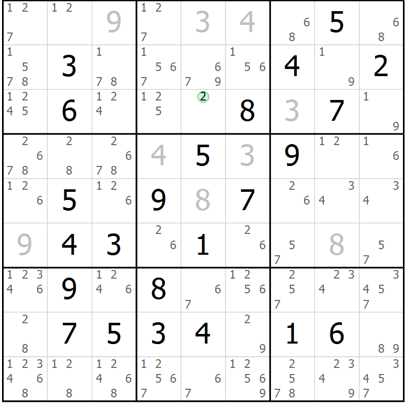 Position des candidats pour la solution de la Gr 15 page 18 du magazine de sudoku Maestro n° 101