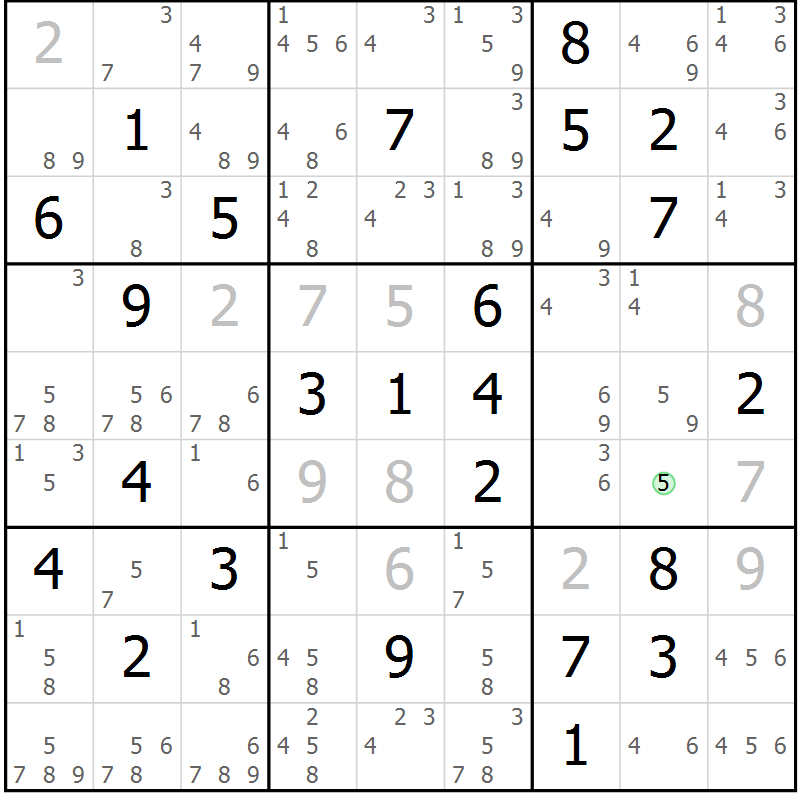Position des candidats pour la solution de la Gr 24 page 27 du magazine de sudoku Maestro n° 101