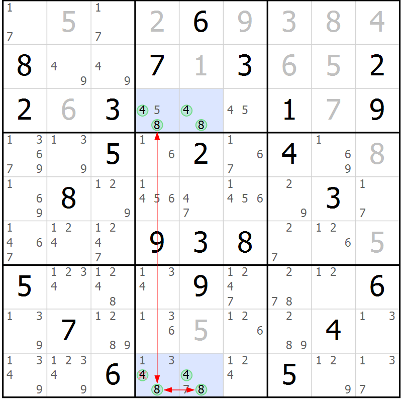 Position des candidats pour la solution de la Gr 26 page 29 du magazine de sudoku Maestro n° 101