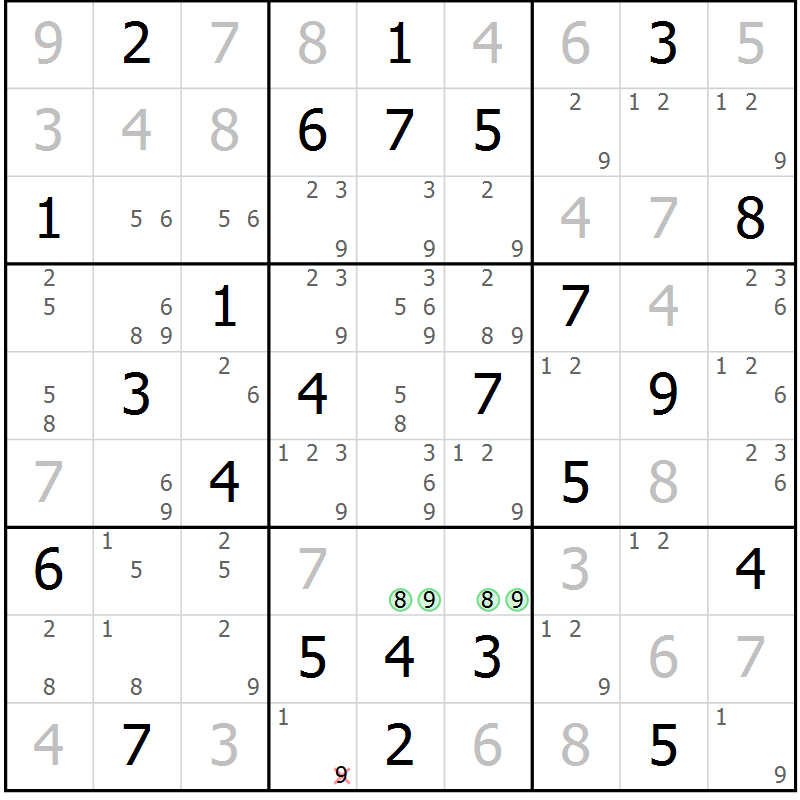 Position des candidats pour la solution de la Gr 31 page 34 du magazine de sudoku Maestro n° 101