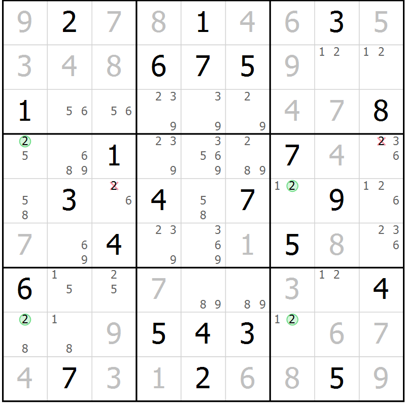 Position des candidats pour la solution de la Gr 31 page 34 du magazine de sudoku Maestro n° 101