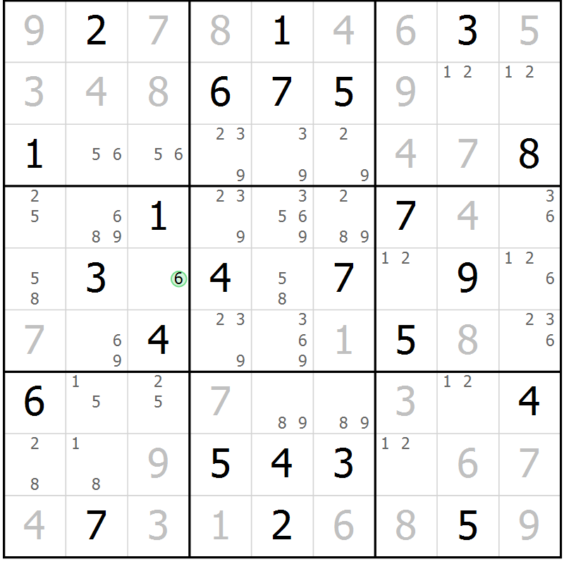 Position des candidats pour la solution de la Gr 31 page 34 du magazine de sudoku Maestro n° 101